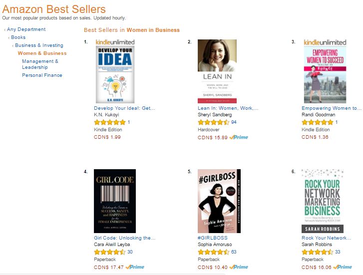 Kay Kukoyi's books have appeared on Amazon bestseller lists in the UK, US, France, Germany, Japan, Australia, Brazil and Canada next to Tony Robbins Awaken the Giant Within, Eric Ries' The Lean Startup, Peter Thiel's Zero to One, Gary Keller's The One Thing and Tim Ferriss's books The 4 Hour Workweek and Tools of Titans. ​They have also ranked beside books including Sheryl Sandberg's Lean In, Robert Kiyosaki's Rich Dad Poor Dad and Sophia Amoruso's #Girlboss.