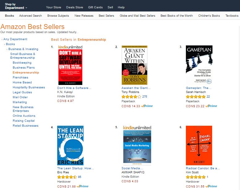 K.N. Kukoyi's books have appeared on Amazon bestseller lists in the UK, US, France, Germany, Japan, Australia, Brazil and Canada next to Tony Robbins Awaken the Giant Within, Eric Ries' The Lean Startup, Peter Thiel's Zero to One, Gary Keller's The One Thing and Tim Ferriss's books The 4 Hour Workweek and Tools of Titans. ​They have also ranked beside books including Sheryl Sandberg's Lean In, Robert Kiyosaki's Rich Dad Poor Dad and Sophia Amoruso's #Girlboss.