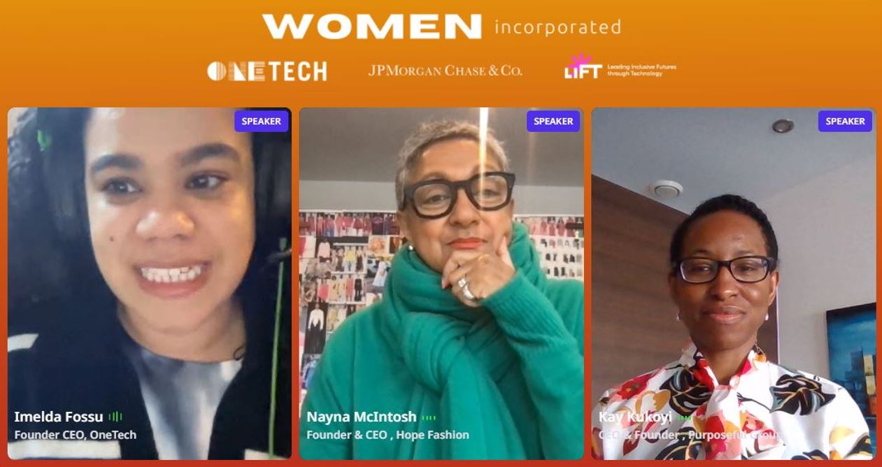 Kay Kukoyi, Purposeful Group, International Women's day panel hosted by OneTech, 2022