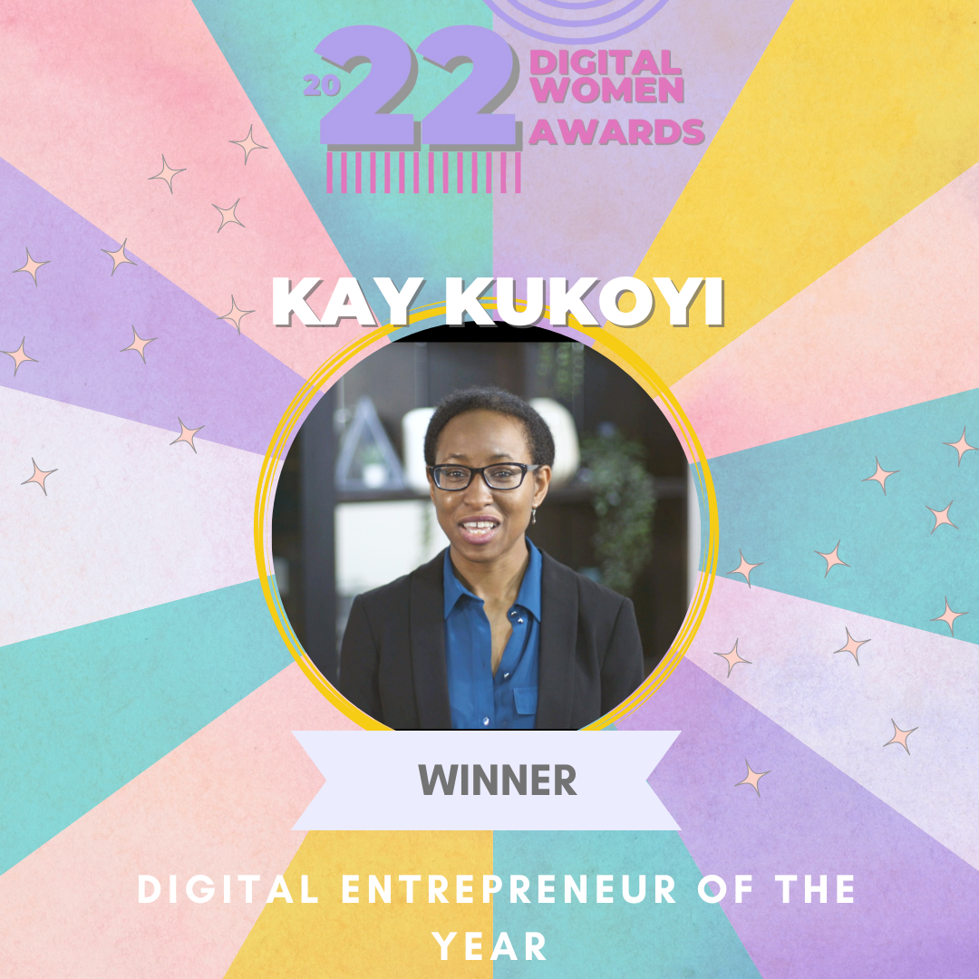Kay Kukoyi of Purposeful Group is the winner of the Digital Entrepreneur of the Year award, 2022 